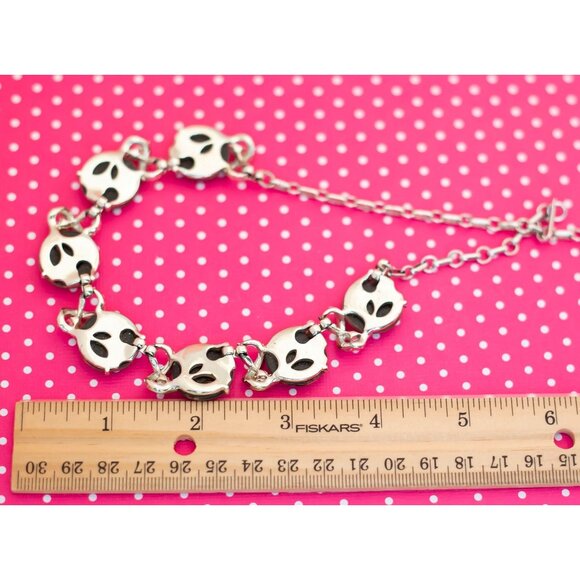 Vintage Abstract Stones Gold Tone Choker Necklace 16 inch - P14 - Picture 3 of 3